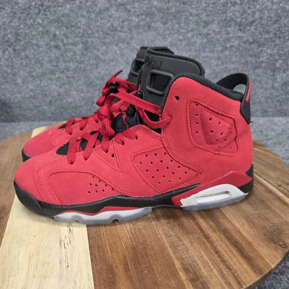 Nike Air Jordan 6‎ Retro GS Shoes Youth Size 5Y Toro Bravo Red Black 384665-600